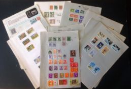 British commonwealth stamp collection on 40 loose album pages. Includes Hong Kong, Jamaica, Ireland,