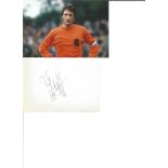 Johan Cruyff (1947-2016) Signed Card With Holland Photo. Good Condition. All signed pieces come with