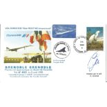 Air France Concorde cover flown on first flight 1995 Grenoble signed by Edouard Chemel. Good