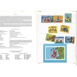 Antigua 1980 folder includes 9 stamps and souvenir sheet. "The Disney World of postage stamps". Good