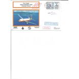 Sir Austin Peace signed First Flight Airbus Industrie A320 Toulouse France cover, Carried in