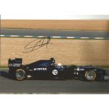 Formula 1 Pastor Maldonado Grand Prix racing driver signed Williams car in action photo. Comes