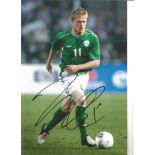 Damien Duff Signed With Ireland 8x12 Photo. Good Condition. All signed pieces come with a