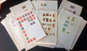 USA stamp collection on 40 loose album pages. Mainly used. Some early valuable stamps included. Good