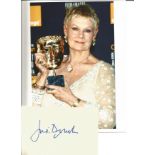 Judi Dench Actress Signed Album Page With 8x10 Photo. Good Condition. All signed pieces come with