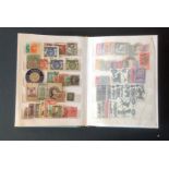 World collection of stamps in A5 stock book. 14 pages. Includes GB and British commonwealth. Good