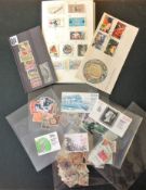 Glory bag. Includes German and USA stamps. Greek 1978 FDC. 2 club remainder books of Modern Europe