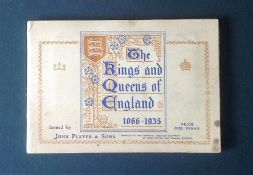 Cigarette card collection in album. 1935 Kings and Queens of England. 45 cards. Good Condition. We