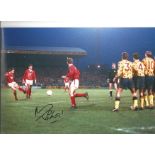 Mickey Thomas Football Autographed 12 X 8 Photo, A Superb Image Depicting Thomas Curling A