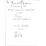 Dambuster Mick Martin signed Christmas card to Jim Shortland, in fountain pen includes In Memory