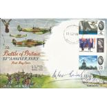 WW2 fighter ace Douglas Bader signed 1965 Battle of Britain FDC with 3 stamps 4d,9d, 1 3s and Biggin