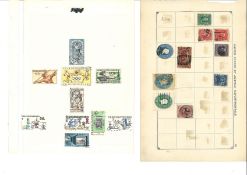 World stamp collection over 16 loose sheets. 80+ stamps including USA, Haiti, Hungary and more. Good