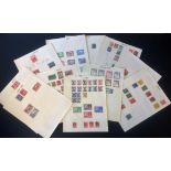 British commonwealth stamp collection on 12 loose album pages. Mint and used. Includes Aden,