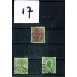 Dansk West Indies used stamp collection. SG31, SG3 and SG51. Catalogue value £40. Good Condition. We