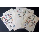 World stamp collection on 22 loose album pages. Includes Russia, Sudan, Thailand, USA and more. Good