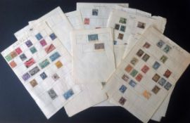 World stamp collection on 22 loose album pages. Includes Russia, Sudan, Thailand, USA and more. Good