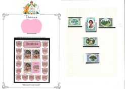 Dominica stamp collection on 11 loose album pages. Good Condition. We combine postage on multiple