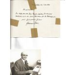 Zeppelin LZ127 Mechanic German Zettel signed note with unsigned b w photo, note bit scruffy with