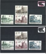 GB unmounted mint stamp collection. 2 sets 1988 QEII castles stamp values £1, £1. 5, £2 and £5. Good
