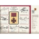 Seven Victoria Cross winners signed A4 Victoria Cross to Airmen Cover. Signed by Grp Capt Leonard