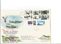 1965 Battle of Britain FDC, first day cover with full set of stamps and rare Biggin Hill Westerham