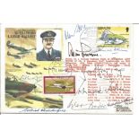 WW2 aces multiple signed Trafford Leigh Mallory cover. Signed by 9 including Douglas Bader, Adolf