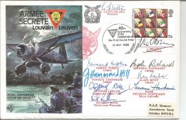 Secret Army TV series multiple Signed First Day Cover. Was actually flown in the RAF Lysander , as
