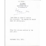 Prime Minister Lord Home typed signed letter 1979 on his own letterhead replying to an autograph