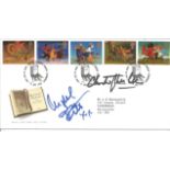 Christopher Lee plus 1 not identified signed 1998 Mythical Creatures FDC with neat typed address.