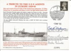 Odette Hallows GC, Col Maurice Buckmaster, Gen Brook Richards signed 1990 Tribute to SOE agents in