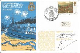 Lt Cdr Hett, Cdre Kerans signed Yangtse River HMS Amethyst official Navy cover, rare autographs.