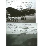WW2 multiple signed photos. Two 6" x 8" Photos have been signed by a total of 14 Bomber Command