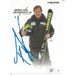 Ski legend Franz Klammer signed 6 x 4 inch Head colour promo photo. Good Condition. All signed