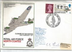 Air Cdr Roderick Chisholm DSO DFC signed RAF North Coates cover. As a Beaufighter night-fighter