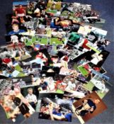Football and Sport collection. 100 signed photos mainly football with at least a dozen boxers and