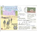 Rare Victoria Cross multiple signed Escape from Libya cover. Signed by Double VC winner Charles