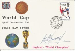 Sir Alf Ramsey signed 1966 World Cup Football England Winners FDC with Southampton CDS postmark.