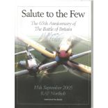 Battle of Britain pilot Roy McGowan 46 sqn signed to front of a 65th ann Salute to the few booklet