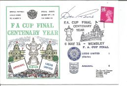 Don Revie Leeds United football legend signed 1972 Leeds v Arsenal FA Cup final Dawn Football cover.