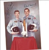 Space British Astronauts Nigel R Wood and Richard Farrimond double signed 7 x 5 inch colour portrait