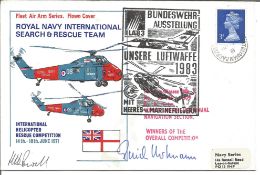 WW2 All-time top fighter ace Erich Hartmann KC signed 1983 Royal Navy Search and Rescue cover. Erich