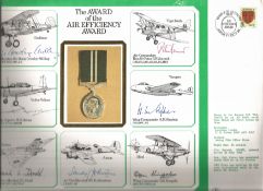 Rare Battle of Britain autograph Don Kingaby WW2 multisigned cover. Award of the Air Efficiency