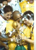 Roberto Carlos Brazil Signed 12 x 8 inch football photo. Good Condition. All signed pieces come with