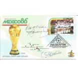 Bobby Moore and David Speedie signed 1986 Word Cup Football Mexico 86 cover. Good Condition. All