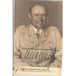 WW2 Albert Kesselring signed 6 x 4 inch postcard photo dated 1944, He was a German