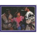 Doctor Who The Trial of a Time Lord postcard signed by Nicholas Bryant as Peri and Brian Blessed