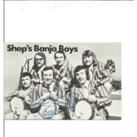 Sheps Banjo Boys signed 6x4 black and white photo. Good Condition. All signed pieces come with a