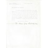 Hans Holthusen hand signed 1964 letter replying in German to an autograph request. German lyric