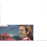 Jarno Trulli signed colour promotional card. Good Condition. All signed pieces come with a