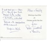 WW2 Colditz inmate Peter Tunstell signed Christmas card to WW2 author Alan Cooper. Good Condition.